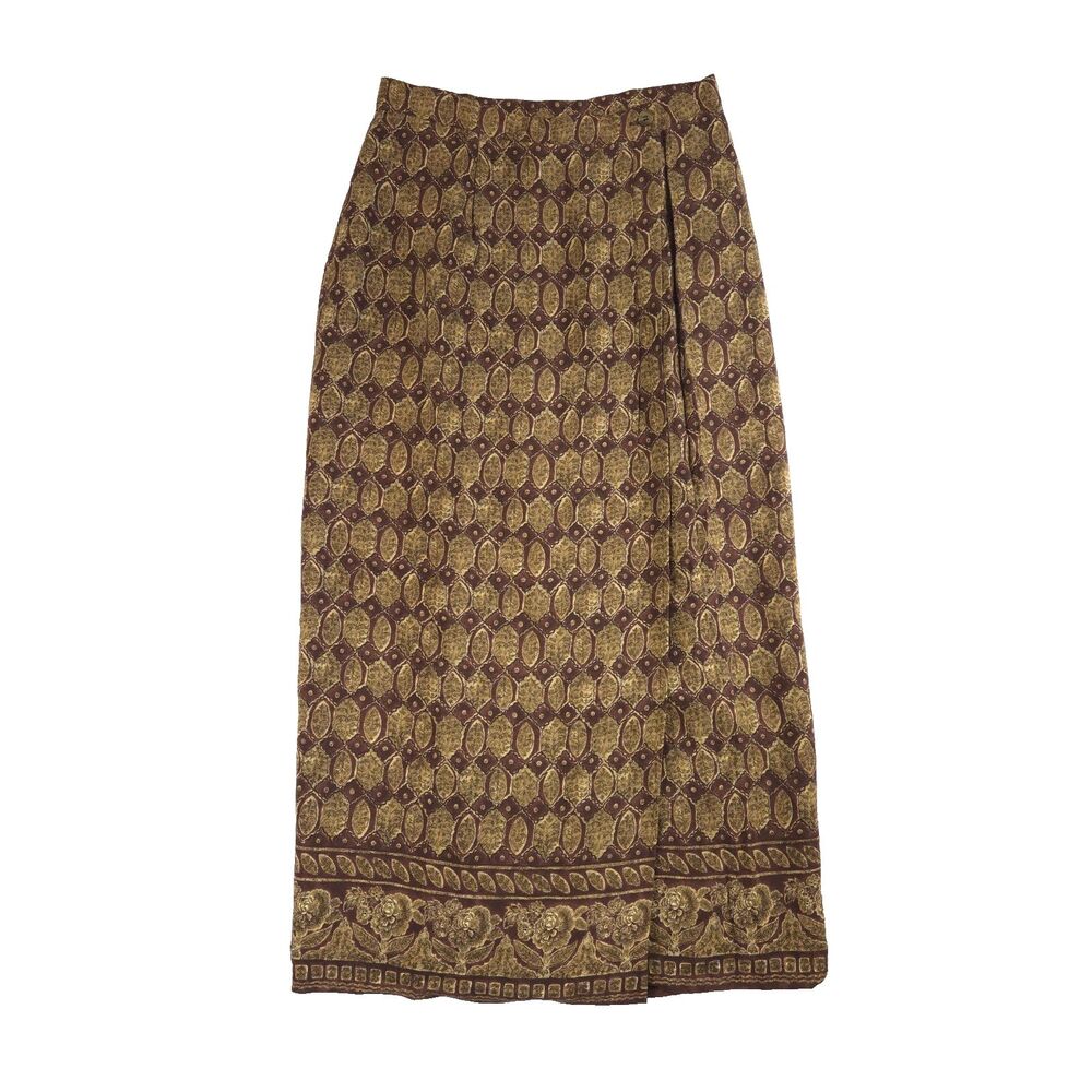 VTG 90s Y2K Rena Rowan Wrap Midi Skirt 8 Cottagecore Boho Dark Academia